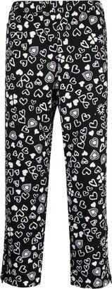 Heart-Print Cropped Trousers
