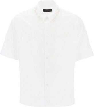 Embellished Short Sleeved Poplin Shirt