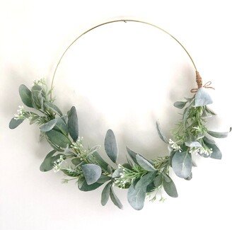 Year Round Lambs Ear Hoop Wreath Nursery Greenery Indoor Wedding Wall