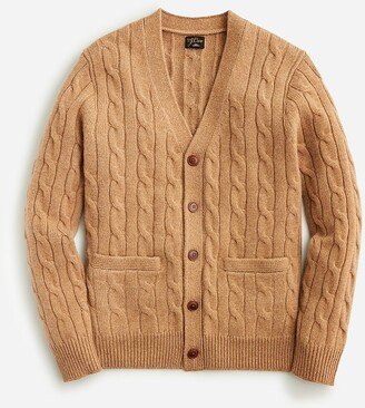 Heavyweight cashmere cable-knit cardigan sweater