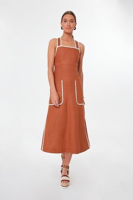 Brandy Contrast Bind Apron Dress