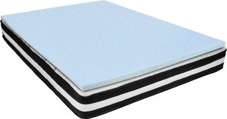 Capri Comfortable Sleep Queen 10 Inch CertiPUR-US Certified Foam Pocket Spring Mattress & 2 inch Gel Memory Foam Topper Bundle