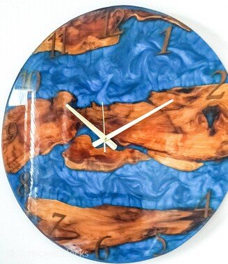 Unique Handmade Wooden & Epoxy Resin Wall Clocks