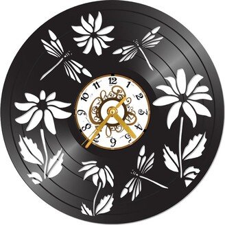 Dragonfly Wall Clock - Vinyl Record For Walls Dragonfly