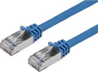 Monoprice Cat7 Ethernet Patch Cable - 1 Feet - Blue | Network Internet Cord - Flexboot RJ45 Stranded 600Mhz S/FTP CMX Pure Bare Copper Wire 26AWG