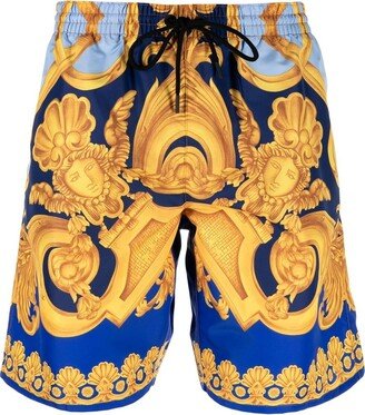 Baroque-Pattern Swim Shorts