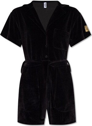 Logo Patch Velour Jumpsuit