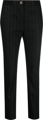 Pinstripe-Pattern Slim-Cut Trousers-AA