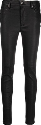 Cropped Skinny Leather Trousers