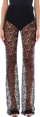 Lace Detailed Straight Leg Trousers