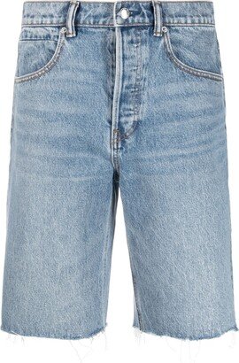 High-Rise Denim Shorts-AL