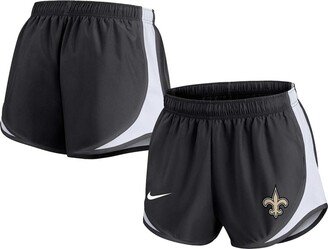 Women's Black New Orleans Saints Plus Size Tempo Shorts