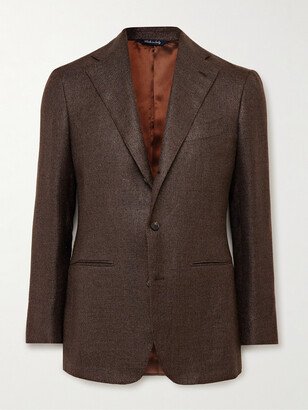 Saman Amel Slim-Fit Silk, Wool and Linen-Blend Blazer