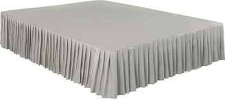 PiccoCasa 1 Pc Polyester Microfiber Pleated Dust Ruffle 14 Drop Bed Skirt Gray Twin