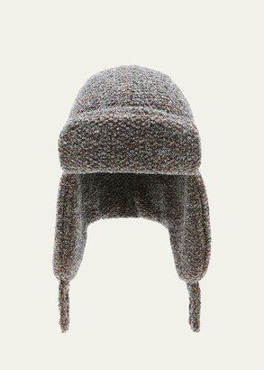 Woven Cashmere-Blend Trapper Hat