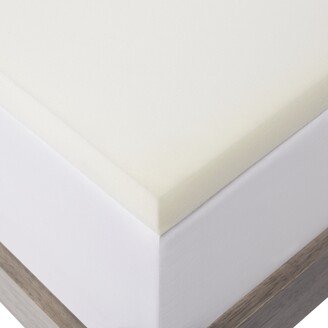 2-inch Solid Foam Mattress Topper with Premium Mattress Protector by LUCID - White