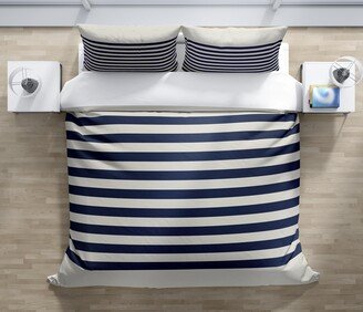 GRELLY IVORY & NAVY Duvet Cover