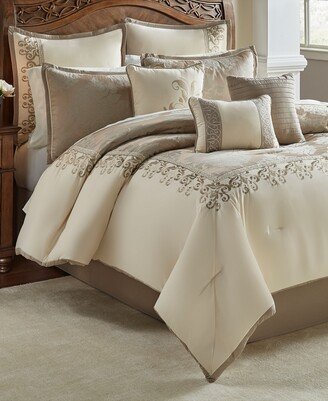 Riverbrook Home Hillcrest 9 Pc Queen Comforter Set - Ivory/gold