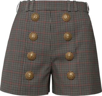 High Waist Button Embellished Shorts