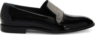 Eflamm crystal-embellished patent loafers