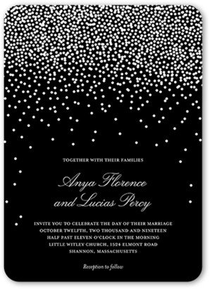 Wedding Invitations: Diamond Sky Wedding Invitation, Black, 5X7, Matte, Signature Smooth Cardstock, Rounded