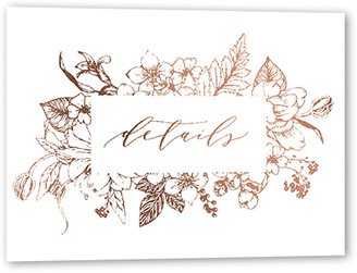 Enclosure Cards: Flowers Abound Wedding Enclosure Card, White, Rose Gold Foil, Matte, Signature Smooth Cardstock, Square