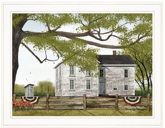 Sweet Summertime House by Billy Jacobs, Ready to hang Framed Print, White Frame, 27