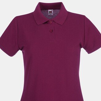 Ladies Lady-Fit Premium Short Sleeve Polo Shirt (Burgundy)