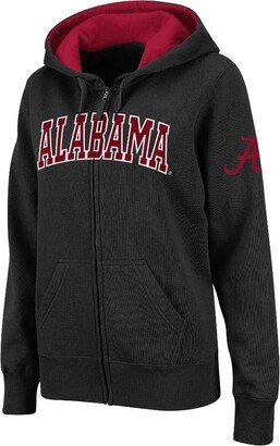 Women's Black Alabama Crimson Tide Arched Name Full-Zip Hoodie