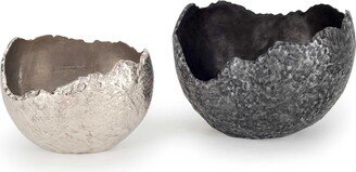 Silver Orchid Luts Metal Bowls - 16 x 13 x 11