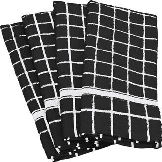 Solid Windowpane Terry Dishtowel, Set of 4