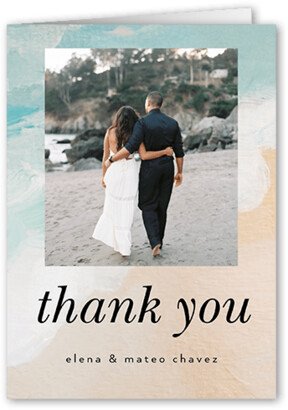 Wedding Thank You Cards: Tropical Tradition Wedding Thank You Card, Beige, 3X5, Matte, Folded Smooth Cardstock