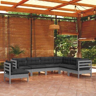 8 Piece Patio Lounge Set with Cushions Pinewood - 25 x 25 x 24.6