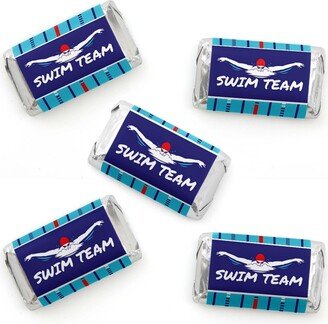 Big Dot Of Happiness Making Waves - Swim Team - Mini Candy Bar Wrapper Stickers - Party Favors 40 Ct