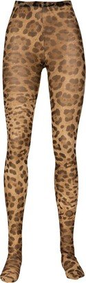 Leopard Printed Footed Tights