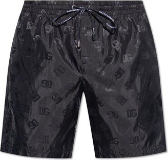 Monogram Jacquard Drawstring Swim Shorts