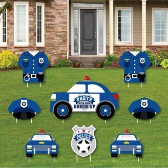 Big Dot Of Happiness Calling All Units - Police - Outdoor Lawn Decor - Cop Yard Signs - Set of 8