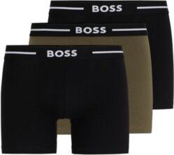Three-pack of boxer briefs with logo waistbands