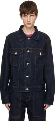 Indigo Spread Collar Denim Jacket