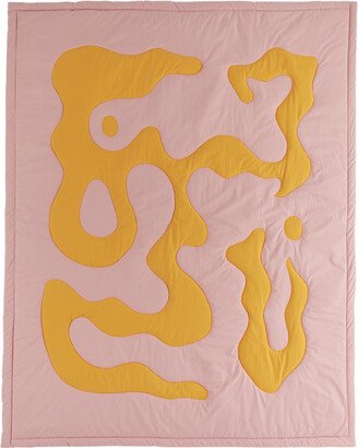 Claire Duport Pink & Orange Large Form II Throw Blanket