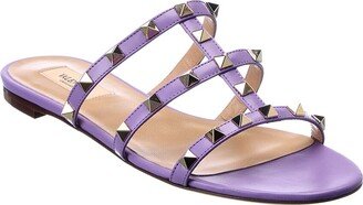 Rockstud Caged Leather Sandal