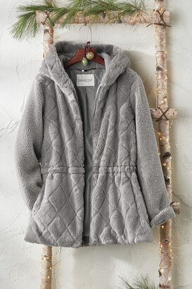 Women's Fireside Faux Fur Jacket - Grey - PS - Petite Size