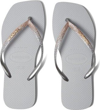 Slim Square Glitter Flip Flop Sandal (Ice Grey) Women's Sandals