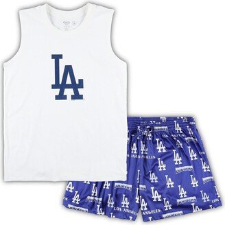 Women's Concepts Sport White, Royal Los Angeles Dodgers Plus Size Tank Top and Shorts Sleep Set - White, Royal