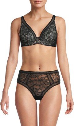 Nets & Roses Lace Underwire Plunge Bra