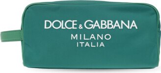 Wash Bag With Logo - Green