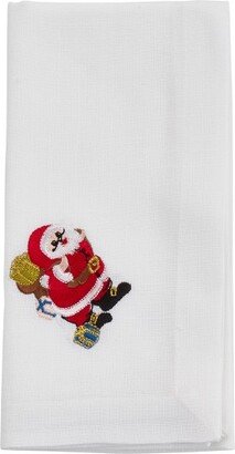 Saro Lifestyle Table Napkins With Embroidered Santa Design (Set of 4)