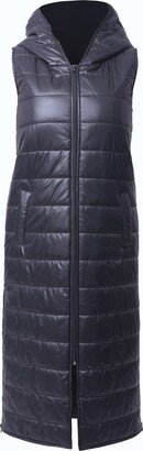 Metamorphoza Black Long Puffer Vest With Hood