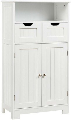 Bathroom Wooden Side Cabinet with 2 Drawers and 2 Doors - 24