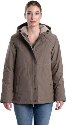 Berne Women's Softstone Micro-Duck Hooded Coat Plus Size